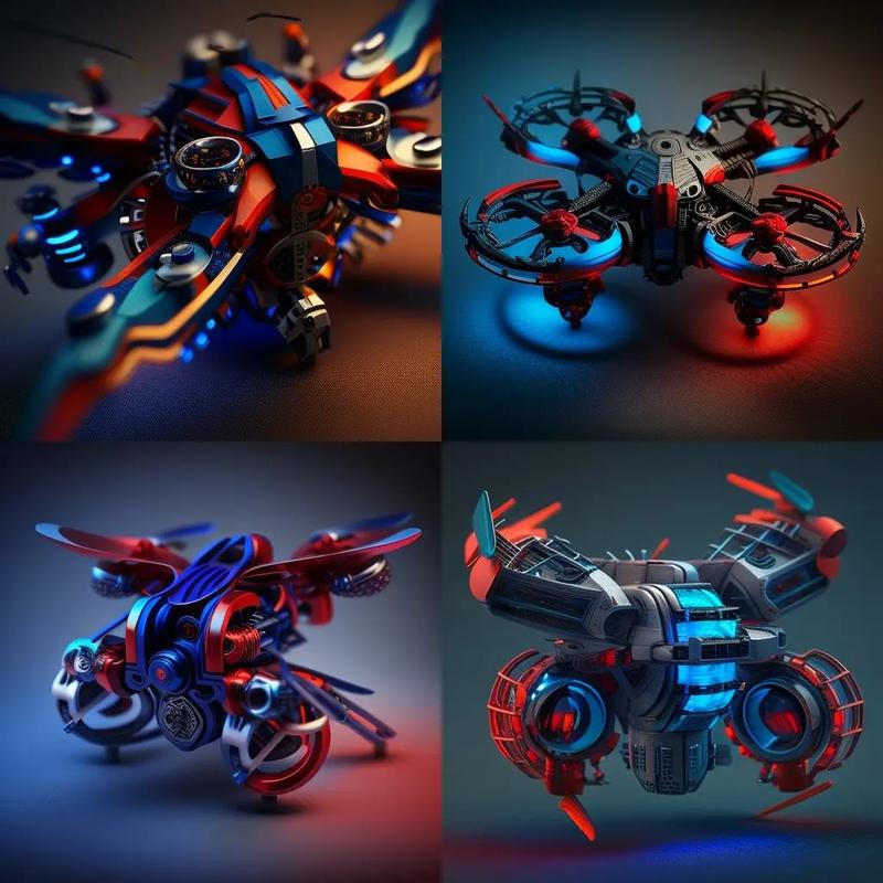 midjourney出的無人機概念.以后游戲原畫和產品概念設