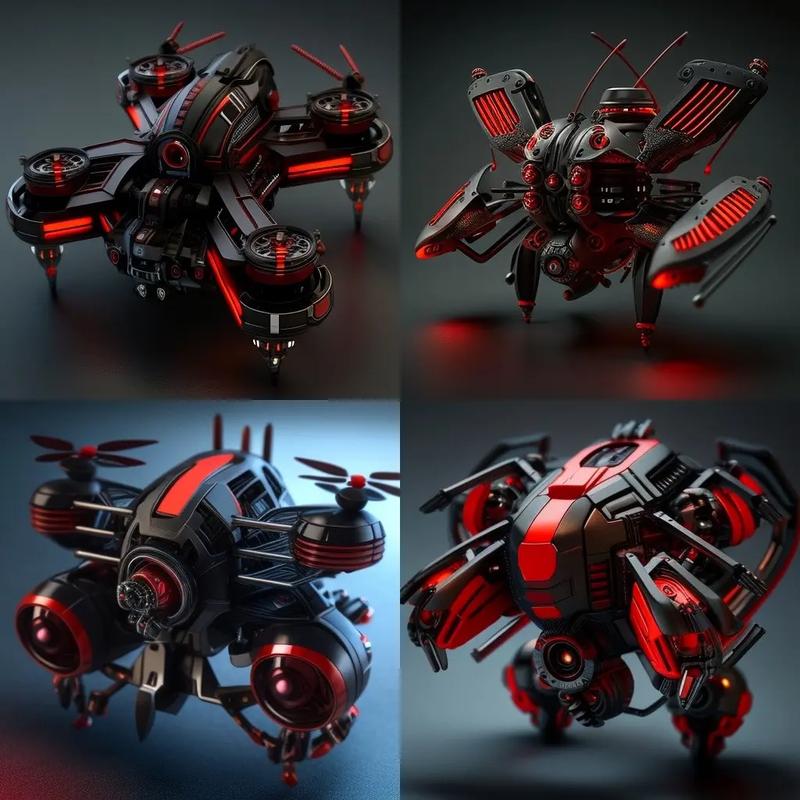 midjourney出的無人機概念.以后游戲原畫和產品概念設