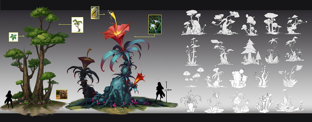 原畫設計中的植被表現 以“王大喇叭花兒”為例的插畫與游戲原畫創作